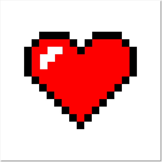 8bit heart Wall Art by OneBigPixel